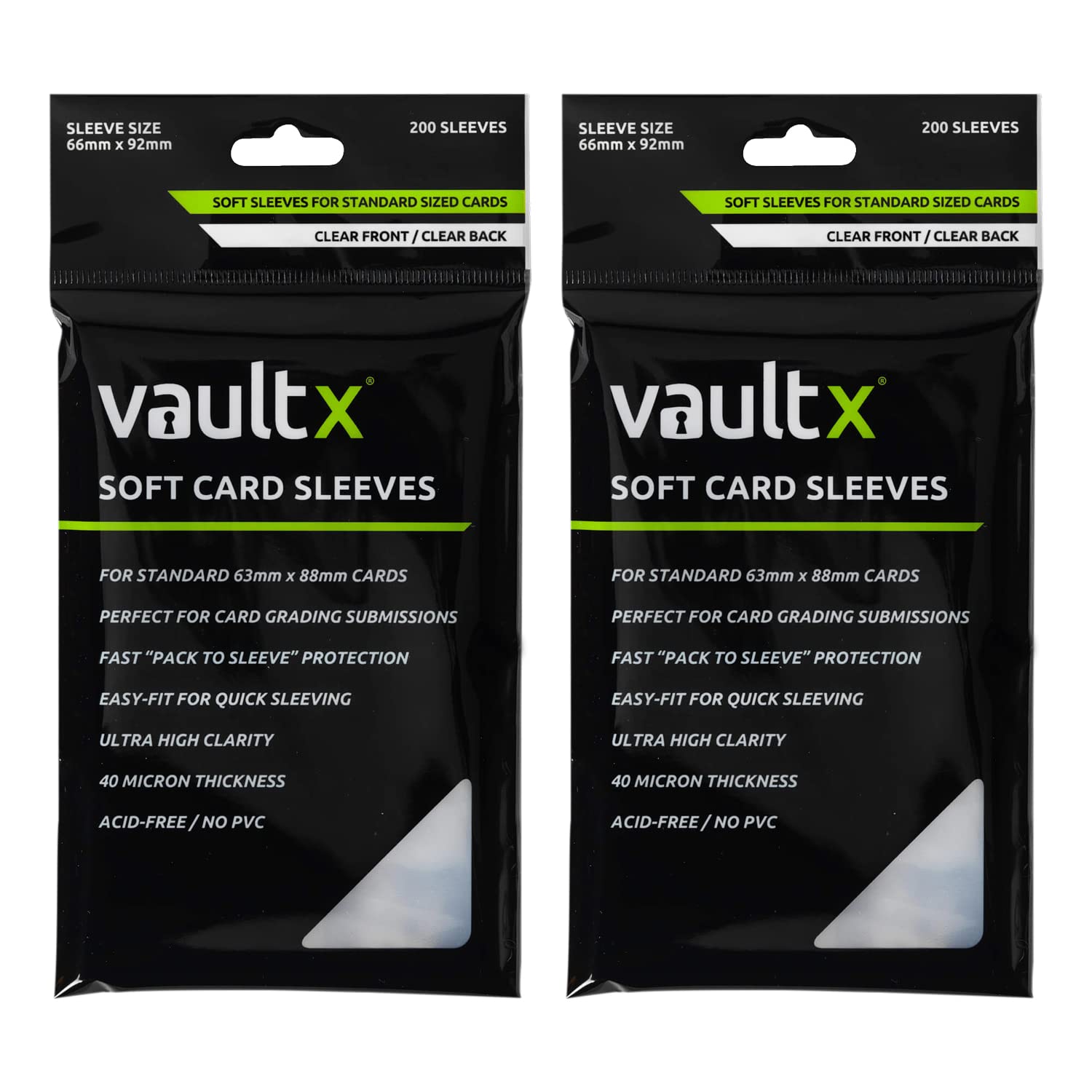 Vault X Soft Penny Sleeves (400 Pack) for Standard Trading Cards TCG, Clear