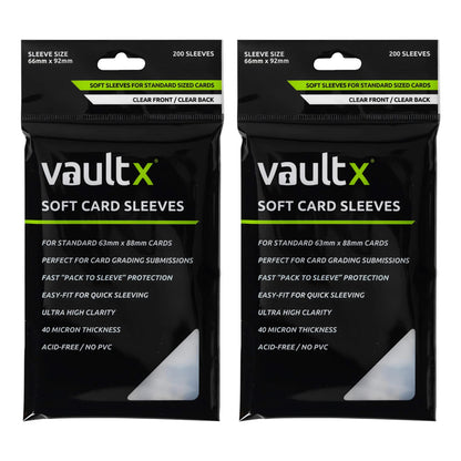 Vault X Soft Penny Sleeves (400 Pack) for Standard Trading Cards TCG, Clear