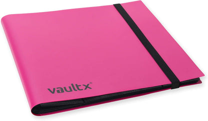 Vault X 12 Pocket Standard Strap Binder, Holds 480 Trading Cards in 20 Side-Loading Pages (Pink