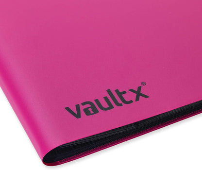Vault X 12 Pocket Standard Strap Binder, Holds 480 Trading Cards in 20 Side-Loading Pages (Pink