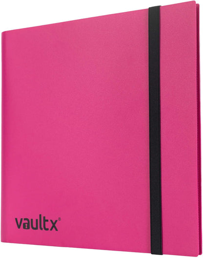 Vault X 12 Pocket Standard Strap Binder, Holds 480 Trading Cards in 20 Side-Loading Pages (Pink