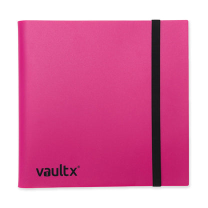 Vault X 12 Pocket Standard Strap Binder, Holds 480 Trading Cards in 20 Side-Loading Pages (Pink