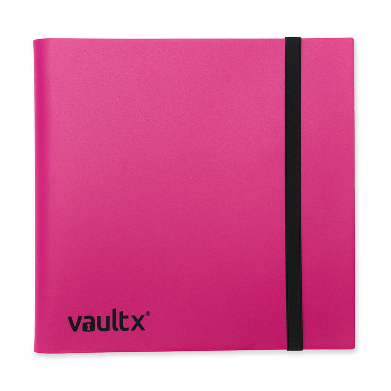Vault X 12 Pocket Standard Strap Binder, Holds 480 Trading Cards in 20 Side-Loading Pages (Pink