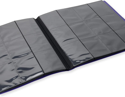 Vault X 12 Pocket Standard Strap Binder, Holds 480 Trading Cards in 20 Side-Loading Pages (Purple