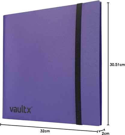 Vault X 12 Pocket Standard Strap Binder, Holds 480 Trading Cards in 20 Side-Loading Pages (Purple