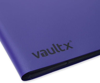 Vault X 12 Pocket Standard Strap Binder, Holds 480 Trading Cards in 20 Side-Loading Pages (Purple