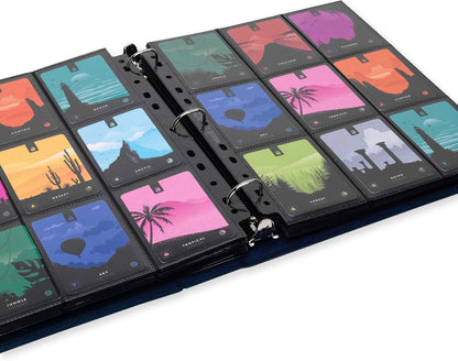 Vault X Slim Ring Binder, 540 Cards, fits 9 Pocket Pages, Exo-Tec Material, 3 D-Ring Folder, for Trading Cards (Blue)
