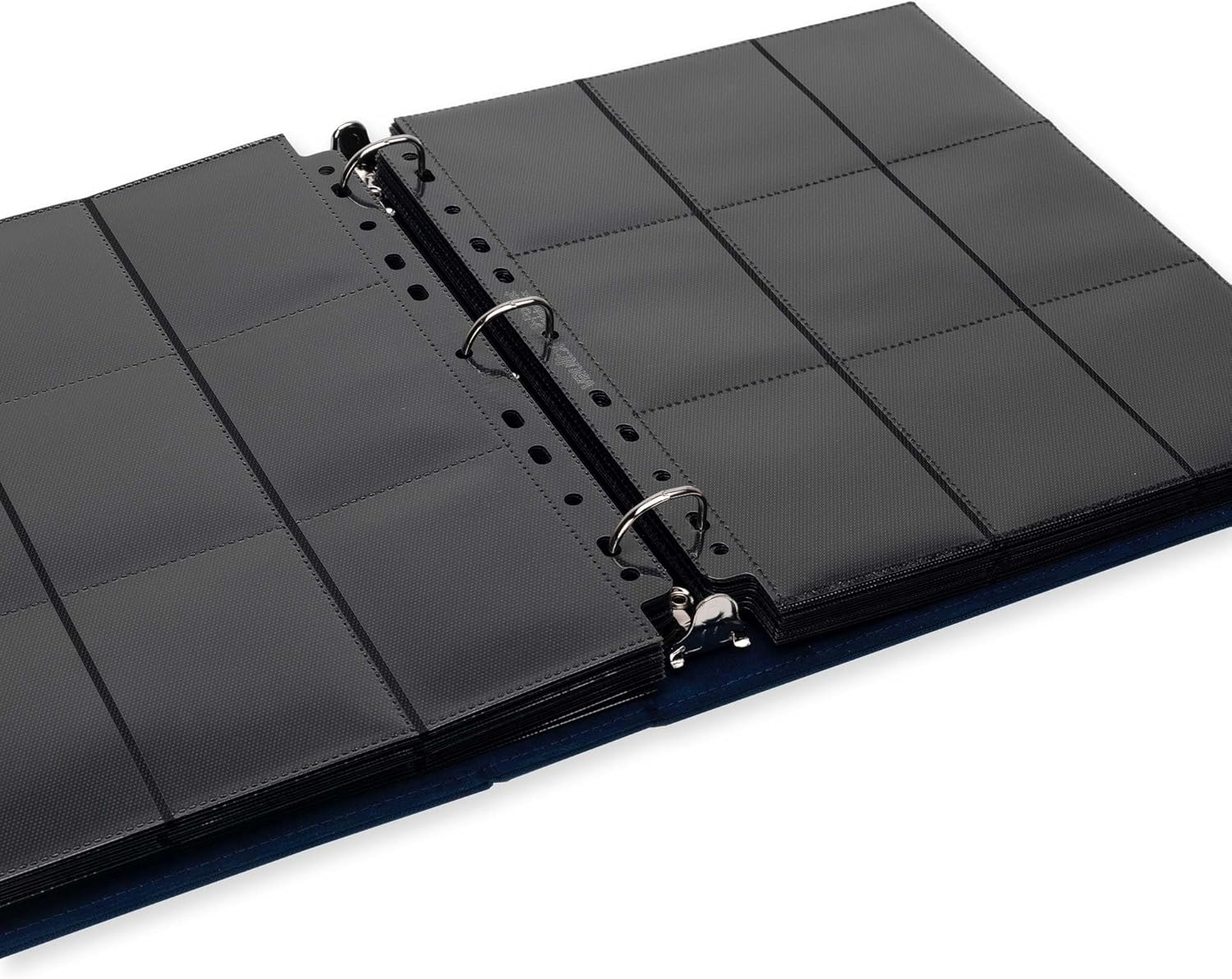 Vault X Slim Ring Binder, 540 Cards, fits 9 Pocket Pages, Exo-Tec Material, 3 D-Ring Folder, for Trading Cards (Blue)