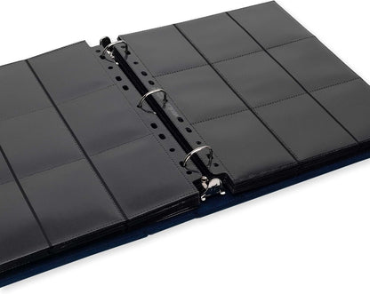 Vault X Slim Ring Binder, 540 Cards, fits 9 Pocket Pages, Exo-Tec Material, 3 D-Ring Folder, for Trading Cards (Blue)