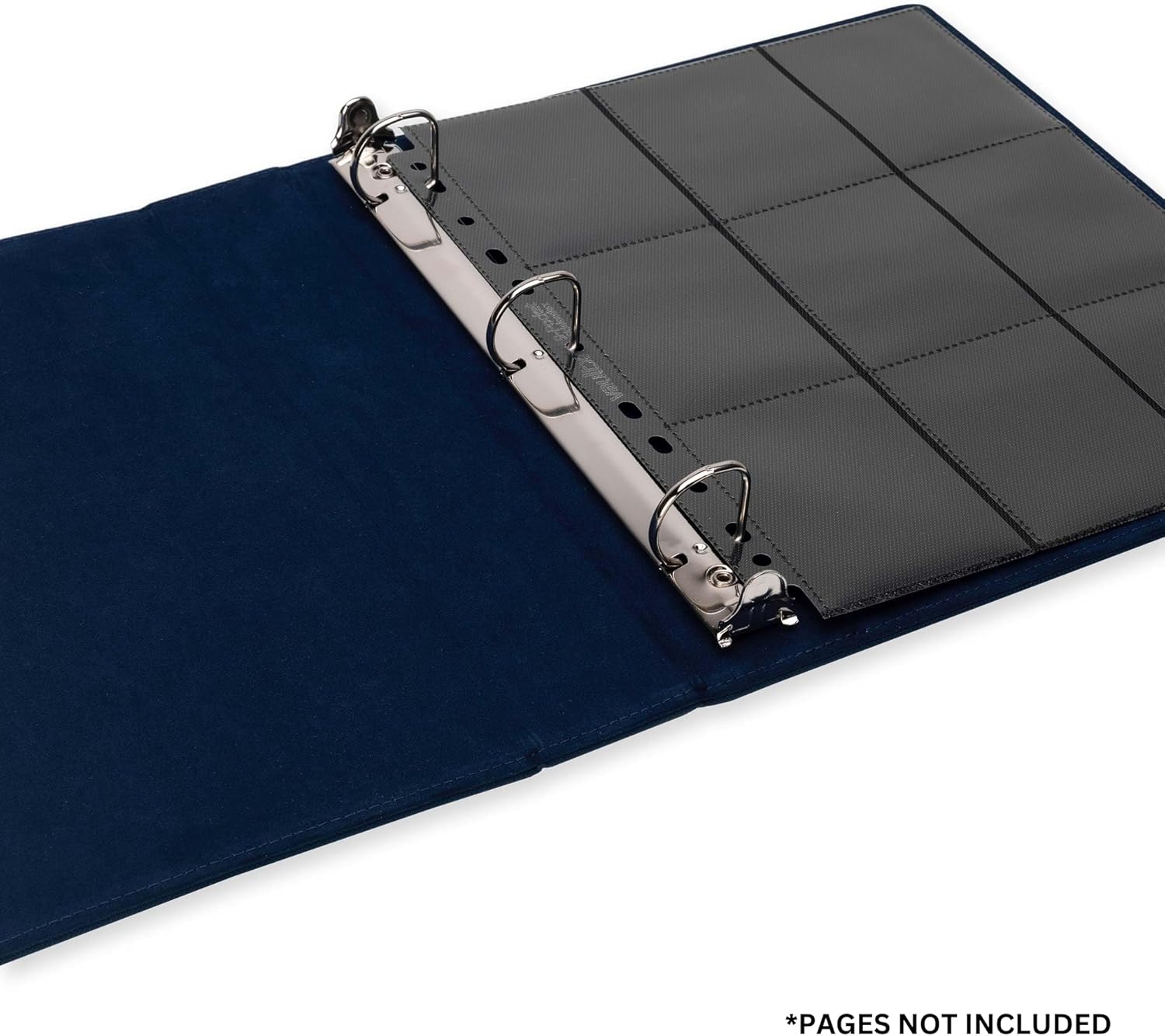 Vault X Slim Ring Binder, 540 Cards, fits 9 Pocket Pages, Exo-Tec Material, 3 D-Ring Folder, for Trading Cards (Blue)