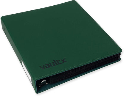 Vault X Slim Ring Binder, 540 Cards, fits 9 Pocket Pages, Exo-Tec Material, 3 D-Ring Folder, for Trading Cards (Green)