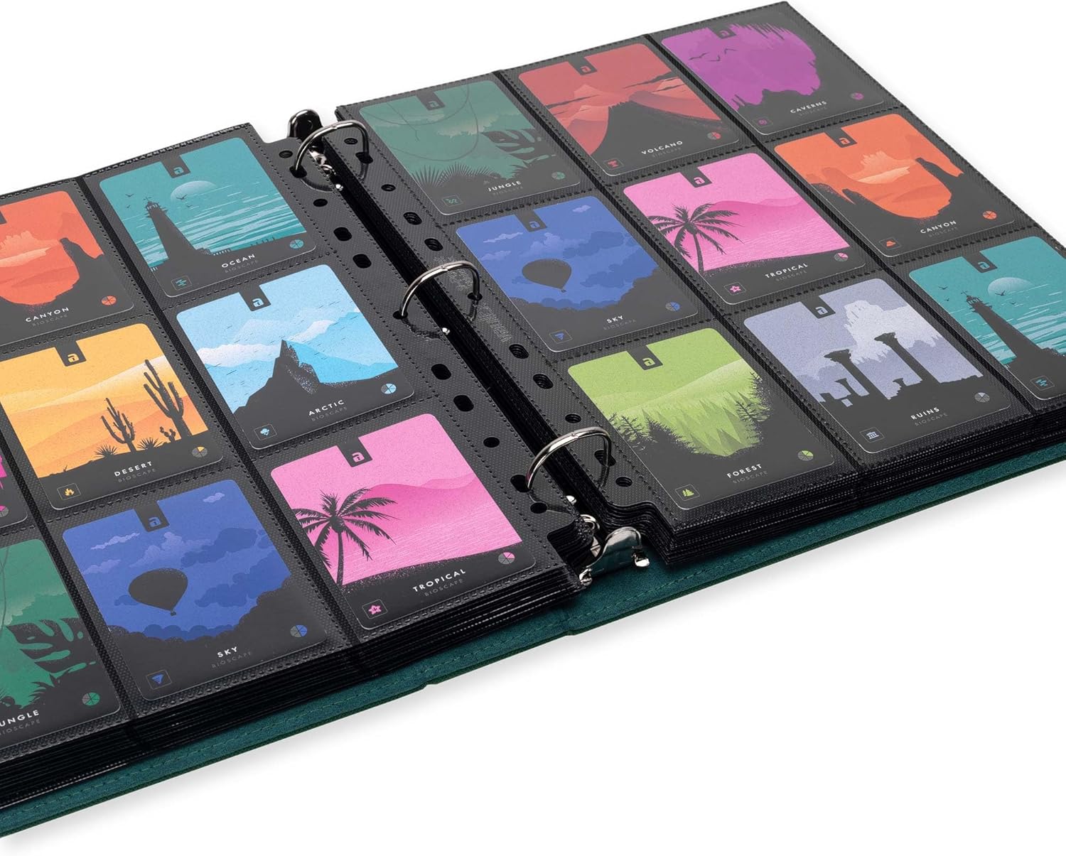 Vault X Slim Ring Binder, 540 Cards, fits 9 Pocket Pages, Exo-Tec Material, 3 D-Ring Folder, for Trading Cards (Green)