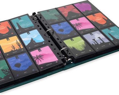 Vault X Slim Ring Binder, 540 Cards, fits 9 Pocket Pages, Exo-Tec Material, 3 D-Ring Folder, for Trading Cards (Green)