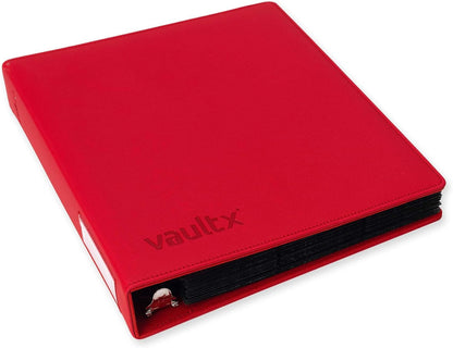 Vault X Slim Ring Binder, 540 Cards, fits 9 Pocket Pages, Exo-Tec Material, 3 D-Ring Folder, for Trading Cards (Red)