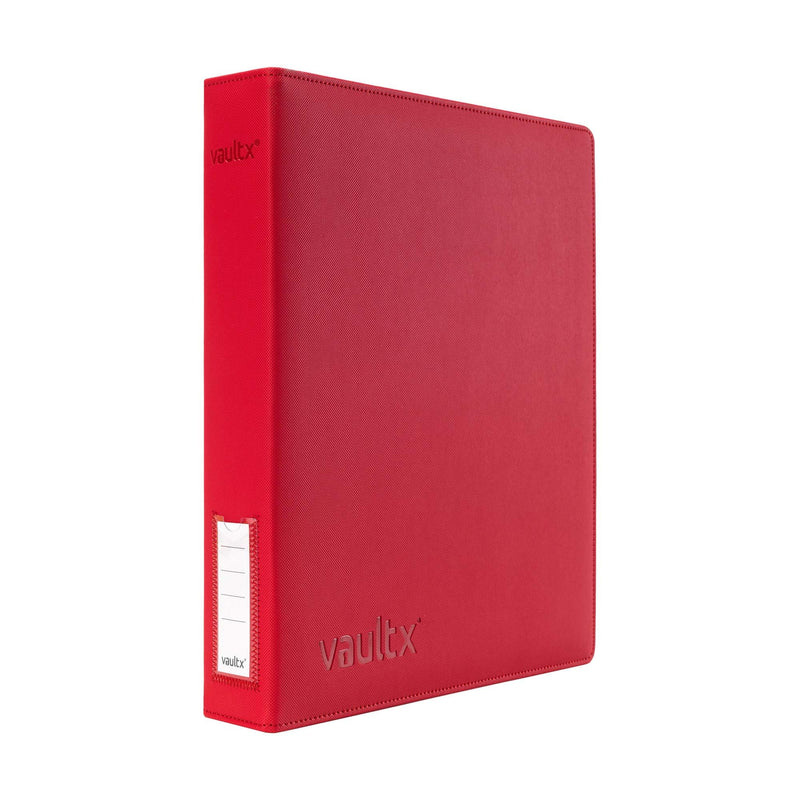 Vault X Slim Ring Binder, 540 Cards, fits 9 Pocket Pages, Exo-Tec Material, 3 D-Ring Folder, for Trading Cards (Red)