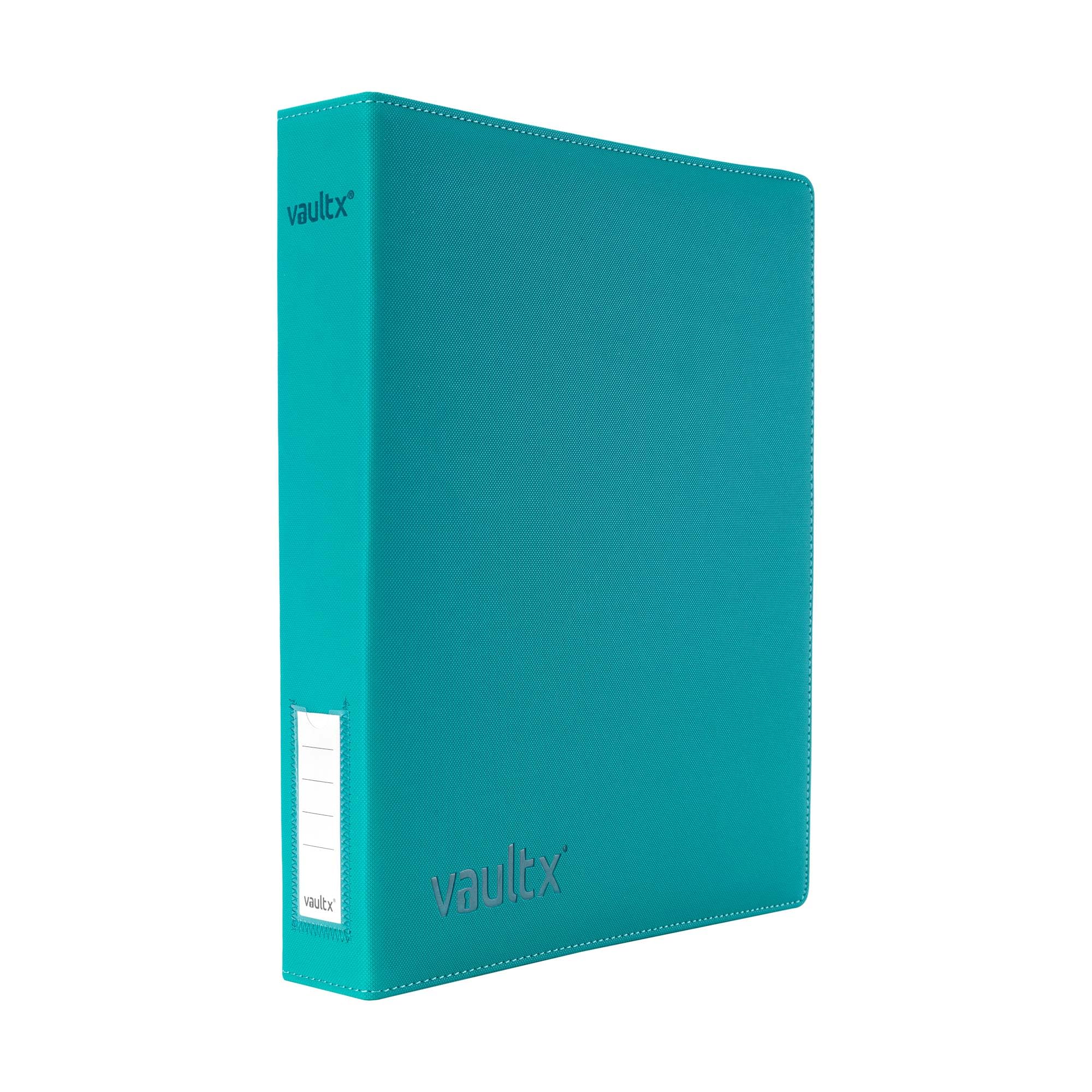 Vault X Slim Ring Binder, 540 Cards, fits 9 Pocket Pages, Exo-Tec Material, 3 D-Ring Folder, for Trading Cards (Teal)