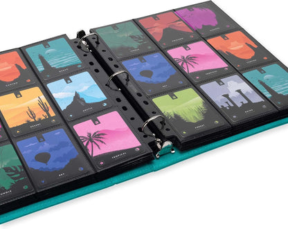 Vault X Slim Ring Binder, 540 Cards, fits 9 Pocket Pages, Exo-Tec Material, 3 D-Ring Folder, for Trading Cards (Teal)