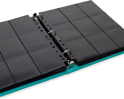 Vault X Slim Ring Binder, 540 Cards, fits 9 Pocket Pages, Exo-Tec Material, 3 D-Ring Folder, for Trading Cards (Teal)