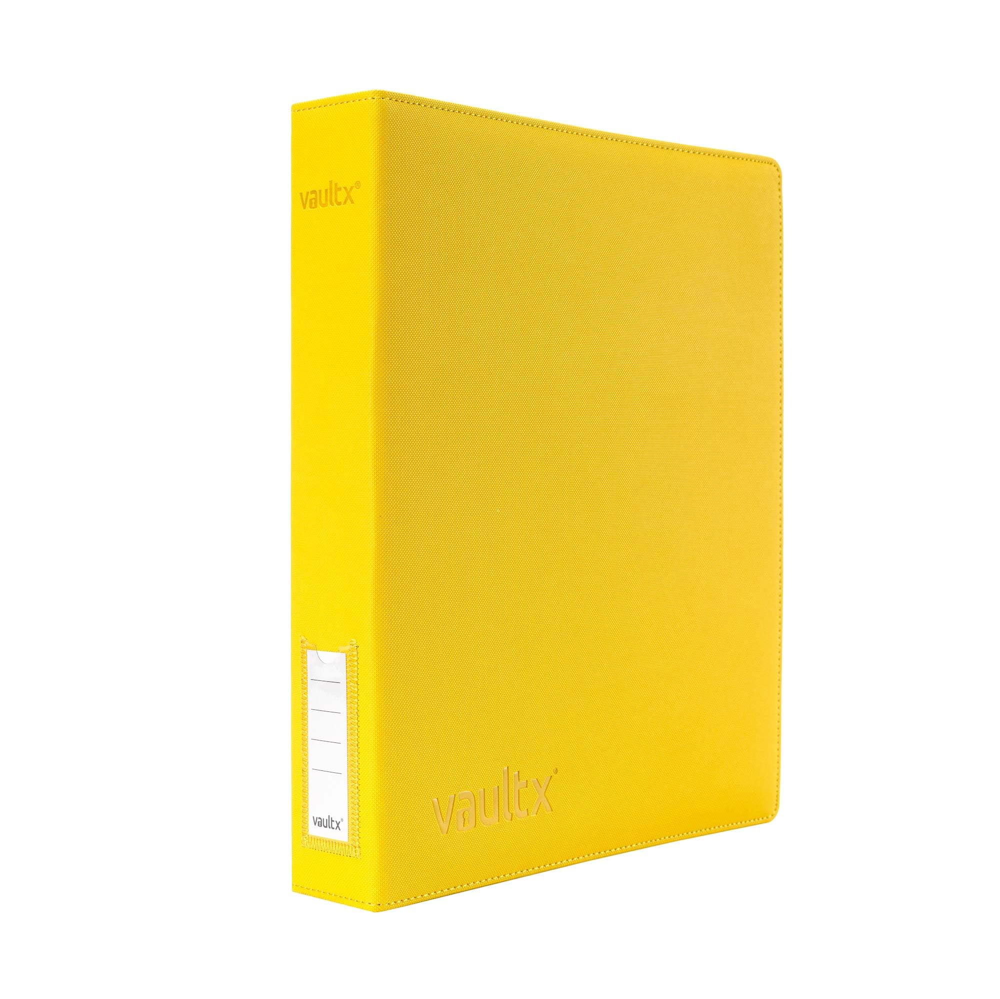 Vault X Slim Ring Binder, 540 Cards, fits 9 Pocket Pages, Exo-Tec Material, 3 D-Ring Folder, for Trading Cards (Yellow)