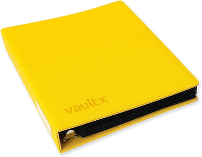 Vault X Slim Ring Binder, 540 Cards, fits 9 Pocket Pages, Exo-Tec Material, 3 D-Ring Folder, for Trading Cards (Yellow)