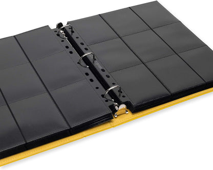 Vault X Slim Ring Binder, 540 Cards, fits 9 Pocket Pages, Exo-Tec Material, 3 D-Ring Folder, for Trading Cards (Yellow)