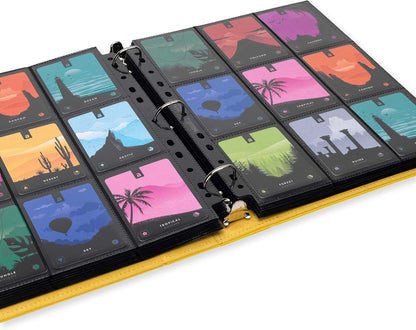 Vault X Slim Ring Binder, 540 Cards, fits 9 Pocket Pages, Exo-Tec Material, 3 D-Ring Folder, for Trading Cards (Yellow)