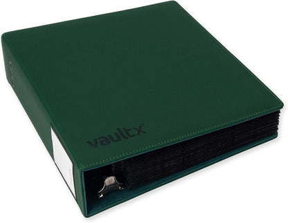 Vault X Large Ring Binder, 900 Cards, fits 9 Pocket Pages, Exo-Tec Material, 3 D-Ring Folder, for Trading Cards (Green)