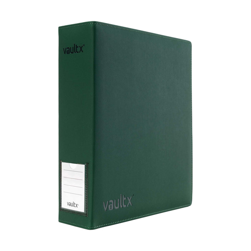Vault X Large Ring Binder, 900 Cards, fits 9 Pocket Pages, Exo-Tec Material, 3 D-Ring Folder, for Trading Cards (Green)