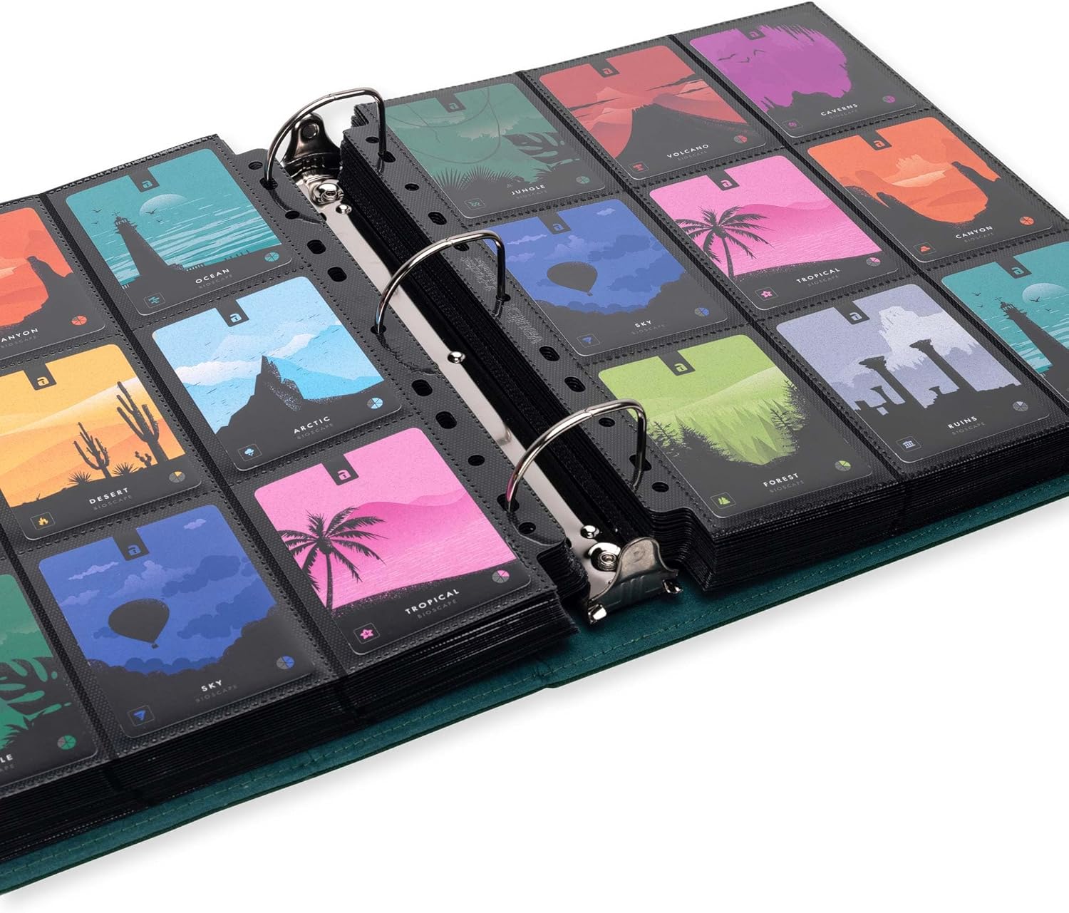 Vault X Large Ring Binder, 900 Cards, fits 9 Pocket Pages, Exo-Tec Material, 3 D-Ring Folder, for Trading Cards (Green)