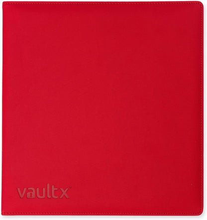 Vault X Large Ring Binder, 900 Cards, fits 9 Pocket Pages, Exo-Tec Material, 3 D-Ring Folder, for Trading Cards (Red)