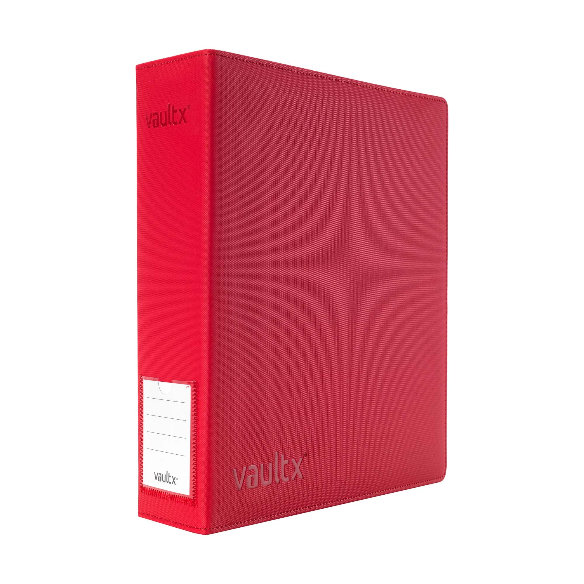 Vault X Large Ring Binder, 900 Cards, fits 9 Pocket Pages, Exo-Tec Material, 3 D-Ring Folder, for Trading Cards (Red)