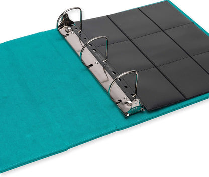Vault X Large Ring Binder, 900 Cards, fits 9 Pocket Pages, Exo-Tec Material, 3 D-Ring Folder, for Trading Cards (Teal)