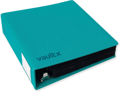 Vault X Large Ring Binder, 900 Cards, fits 9 Pocket Pages, Exo-Tec Material, 3 D-Ring Folder, for Trading Cards (Teal)