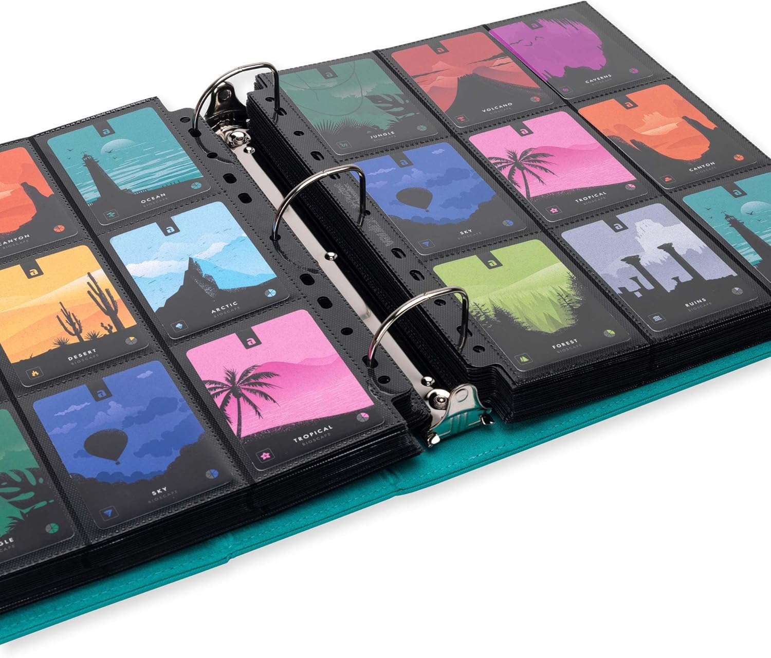 Vault X Large Ring Binder, 900 Cards, fits 9 Pocket Pages, Exo-Tec Material, 3 D-Ring Folder, for Trading Cards (Teal)