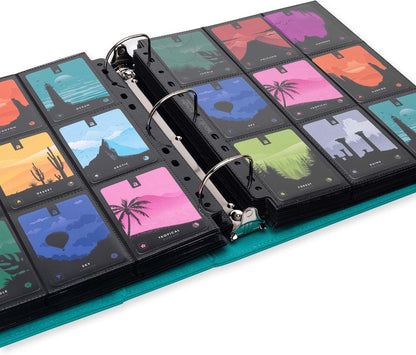 Vault X Large Ring Binder, 900 Cards, fits 9 Pocket Pages, Exo-Tec Material, 3 D-Ring Folder, for Trading Cards (Teal)