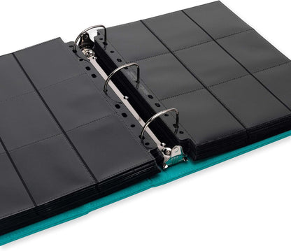 Vault X Large Ring Binder, 900 Cards, fits 9 Pocket Pages, Exo-Tec Material, 3 D-Ring Folder, for Trading Cards (Teal)