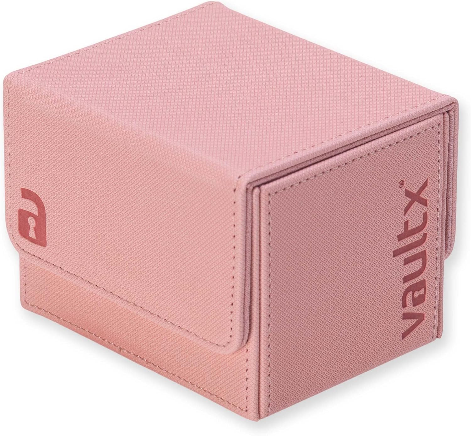Vault X Trading Card Sideloading Deck Box, 100+ sleeved cards, Premium Exo-Tec Material, Card Holder Storage Box, Detachable Magnetic Lid, for MTG Commander Game, TCG (Pink