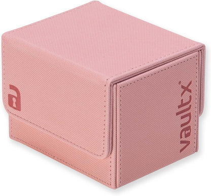 Vault X Trading Card Sideloading Deck Box, 100+ sleeved cards, Premium Exo-Tec Material, Card Holder Storage Box, Detachable Magnetic Lid, for MTG Commander Game, TCG (Pink