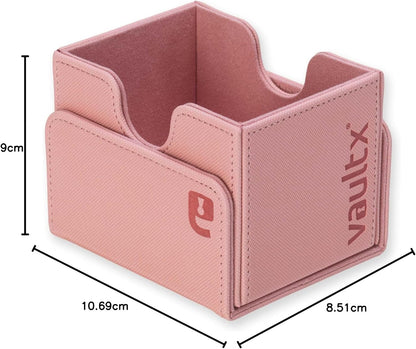 Vault X Trading Card Sideloading Deck Box, 100+ sleeved cards, Premium Exo-Tec Material, Card Holder Storage Box, Detachable Magnetic Lid, for MTG Commander Game, TCG (Pink