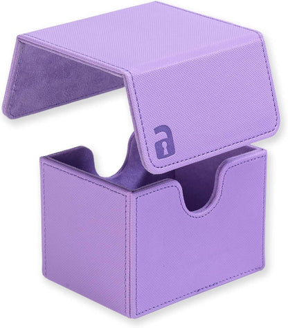 Vault X Trading Card Sideloading Deck Box, 100+ sleeved cards, Premium Exo-Tec Material, Card Holder Storage Box, Detachable Magnetic Lid, for MTG Commander Game, TCG (Purple