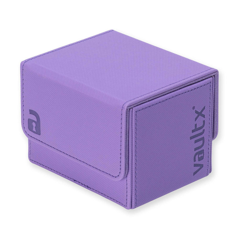 Vault X Trading Card Sideloading Deck Box, 100+ sleeved cards, Premium Exo-Tec Material, Card Holder Storage Box, Detachable Magnetic Lid, for MTG Commander Game, TCG (Purple