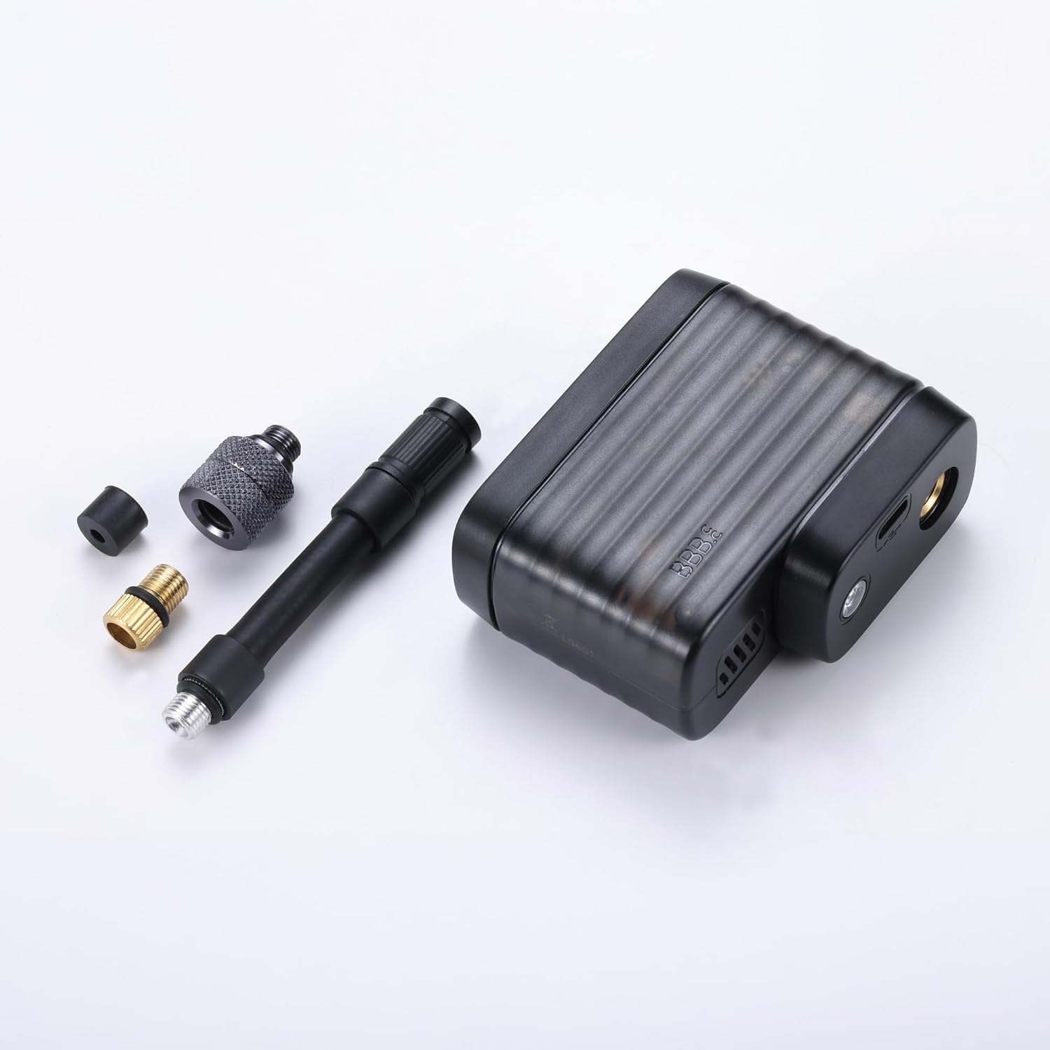 BBB Cycling BarBank Mini Pompa Bici Elettrica Ultra Portatile – Gonfiatore 120 PSI / 8 Bar per MTB, Bici da Corsa e Gravel – Ricarica Rapida USB-C, Luce LED – Compatibile con Valvole Presta e Schrader