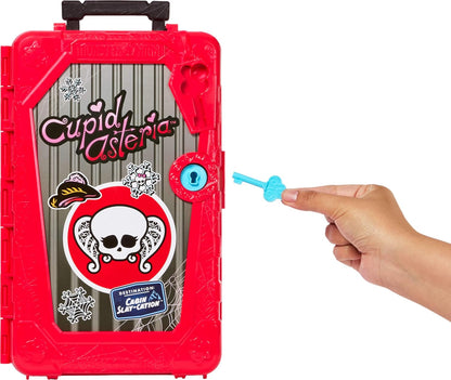 Monster High Skulltimate Secrets Cupid Asteria Doll and Accessories Set, Destination: Cabin Slay-cation with Suitcase and 19+ Surprises like Clothes, JMG66