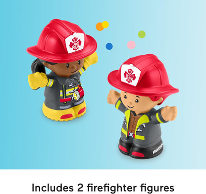 Fisher-Price Little People Toddler Toy Fire Truck Musical Push-Along Vehicle with 2 Figures for Kids Ages 1+ Years, Multilanguage Version, HYR88