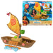 Mattel Disney Toys, Vaiana Floating Boat Playset w/ 5 Play Areas, 9 Accessories, Heihei Animal Figure & Seesaw, Ocean Voyager Canoe, Inspired by Movie, JLN22