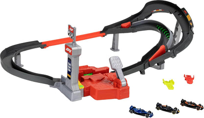 Hot Wheels Track Set & 1:64 Scale McLaren Formula 1 Team, Oracle Red Bull Racing & Atlassian Williams Racing Toy Cars, Sprint Race Circuit, JNN32