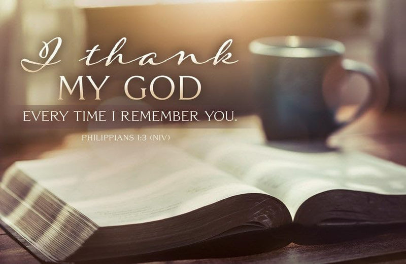 Warner Press Postcard-I Thank My God (Philippians 1:3 NIV) (Pack Of 25