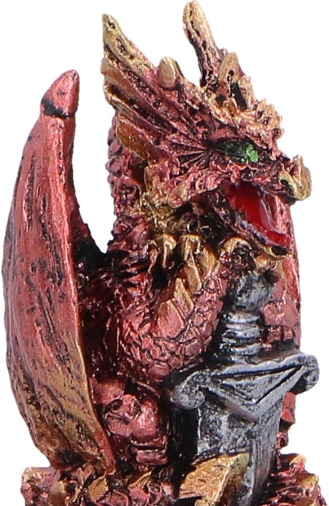 Hoard Defender Box Dragon Trinket Box 10.5cm – Fantasy Shield Storage Box (Red