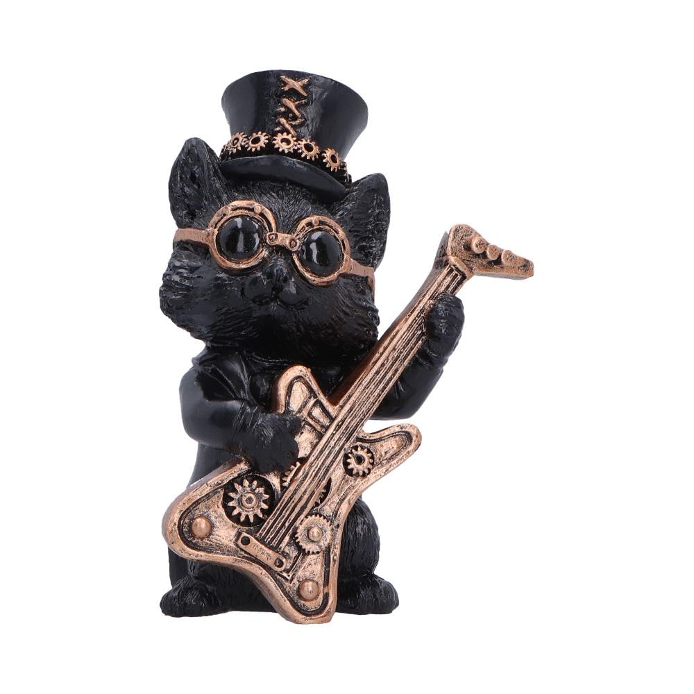 Music Meowstro Steampunk Cat Figurine Collection – Musical Cat Resin Ornament (Guitar