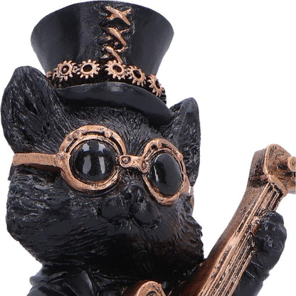 Music Meowstro Steampunk Cat Figurine Collection – Musical Cat Resin Ornament (Guitar